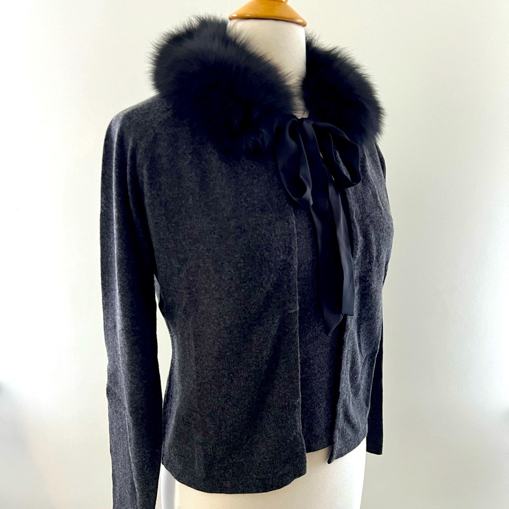 Elegant Sweater Set with Fur Collar by Jon
